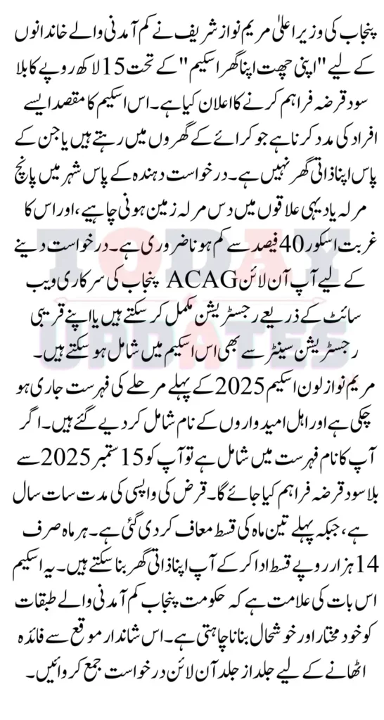 Maryam Nawaz Loan Scheme 2025 Online Apply: Get Rs. 15 lakhs by Registering Today!
