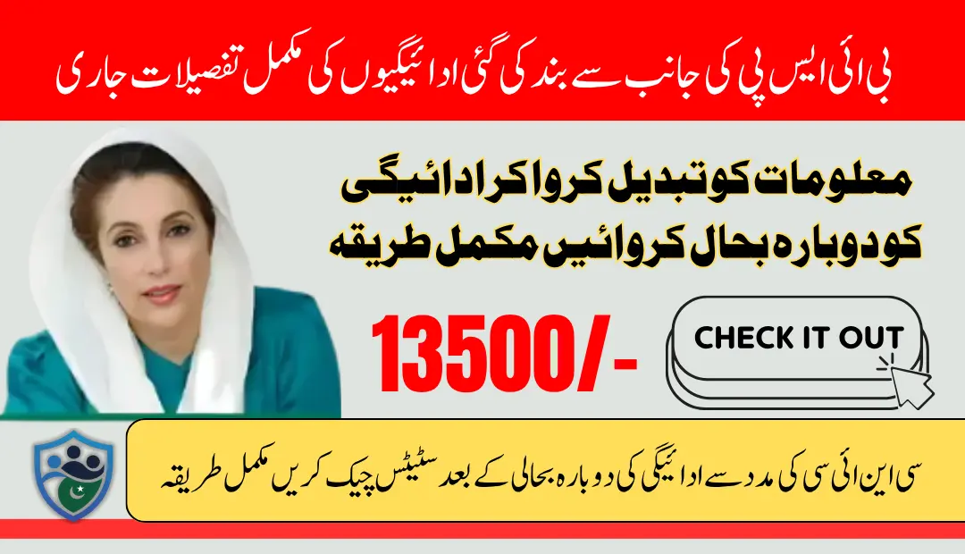 BISP Kafalat Suspended 13500 Payment Status Check Via CNIC For July 2025