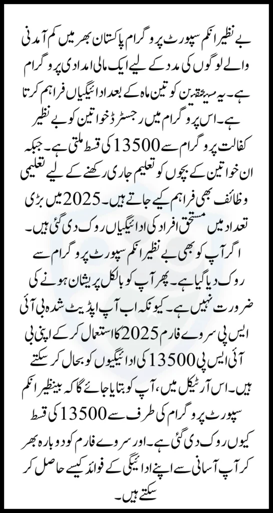 How To Resume Your BISP 13500 Stopped Payment In 2025 – Survey Form Instructions & Eligibility